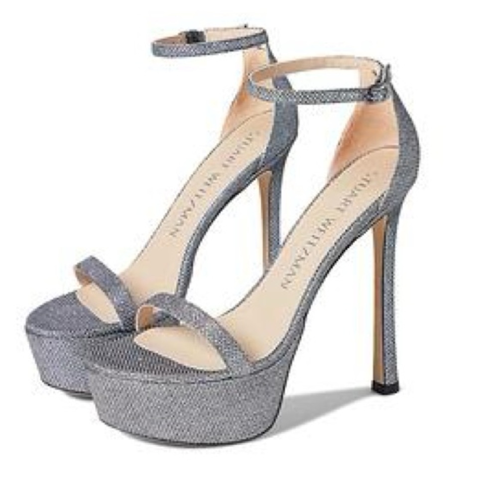 Stuart Weitzman nudistcurve hollywood gun metal 8.5 NWT